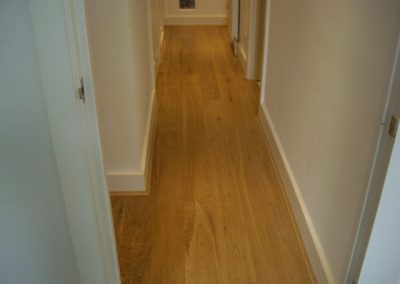 Oak flooring in hallway